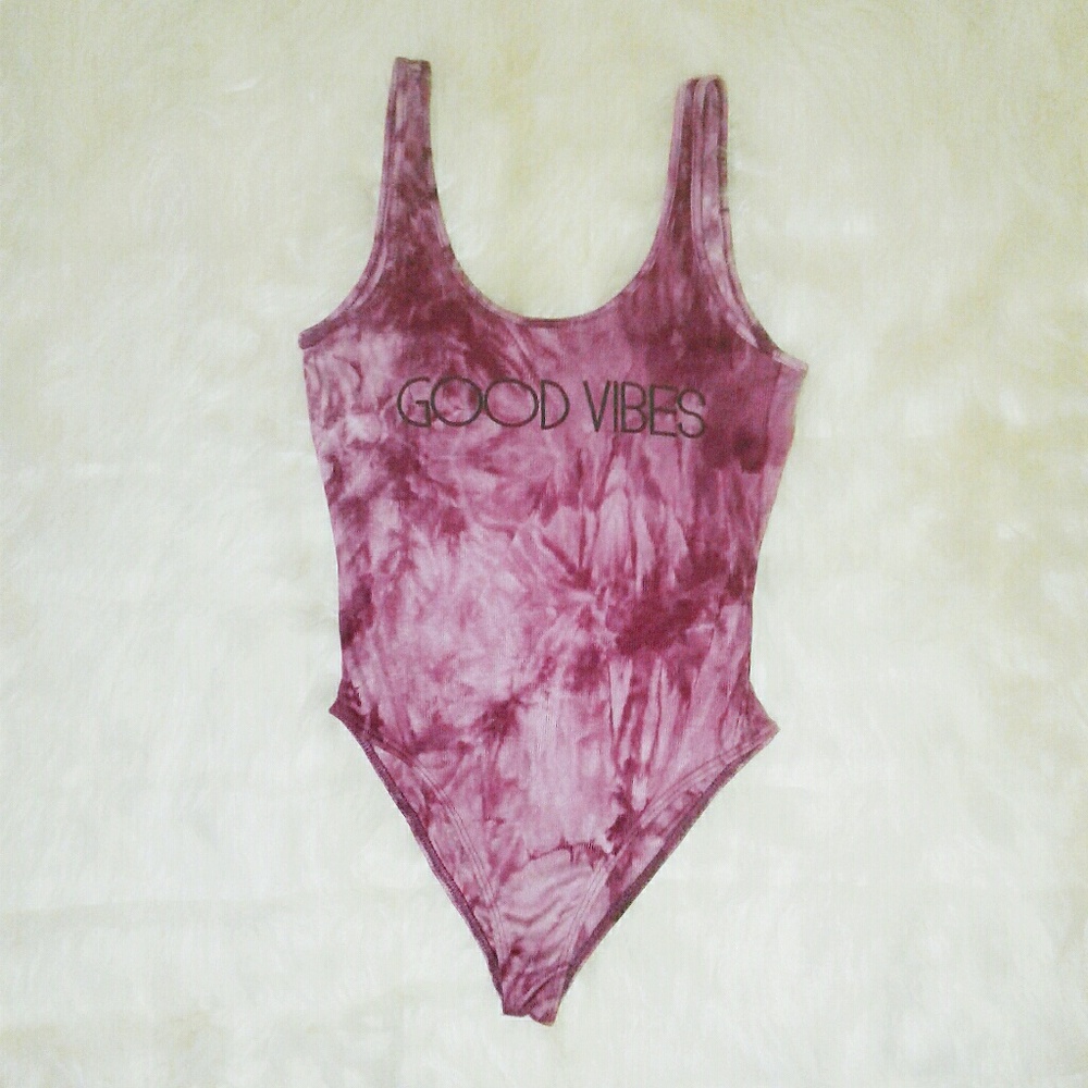 Good Vibes Tie Dye One Piece Bodysuit